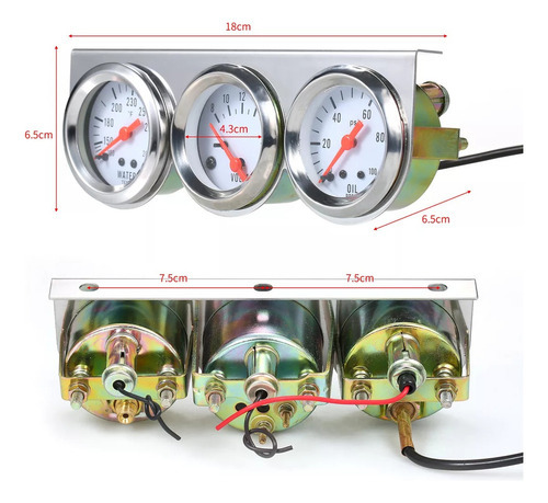 Para Instrumento Automotivo In Gauge Kit De Medidor De 3 - Imagem 4