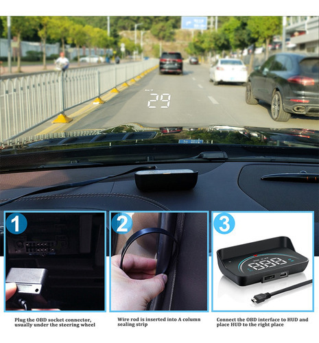 J Head Up Display Velocímetro Projetor Obd2 Automotivo - Imagem 8