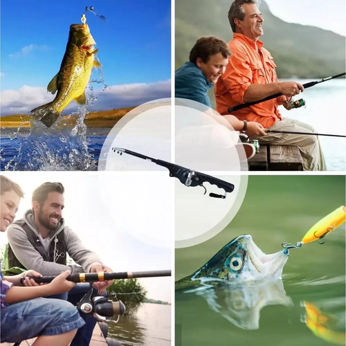 Mini Vara De Pesca Dobrável Portátil Com Carretel - Imagem 9