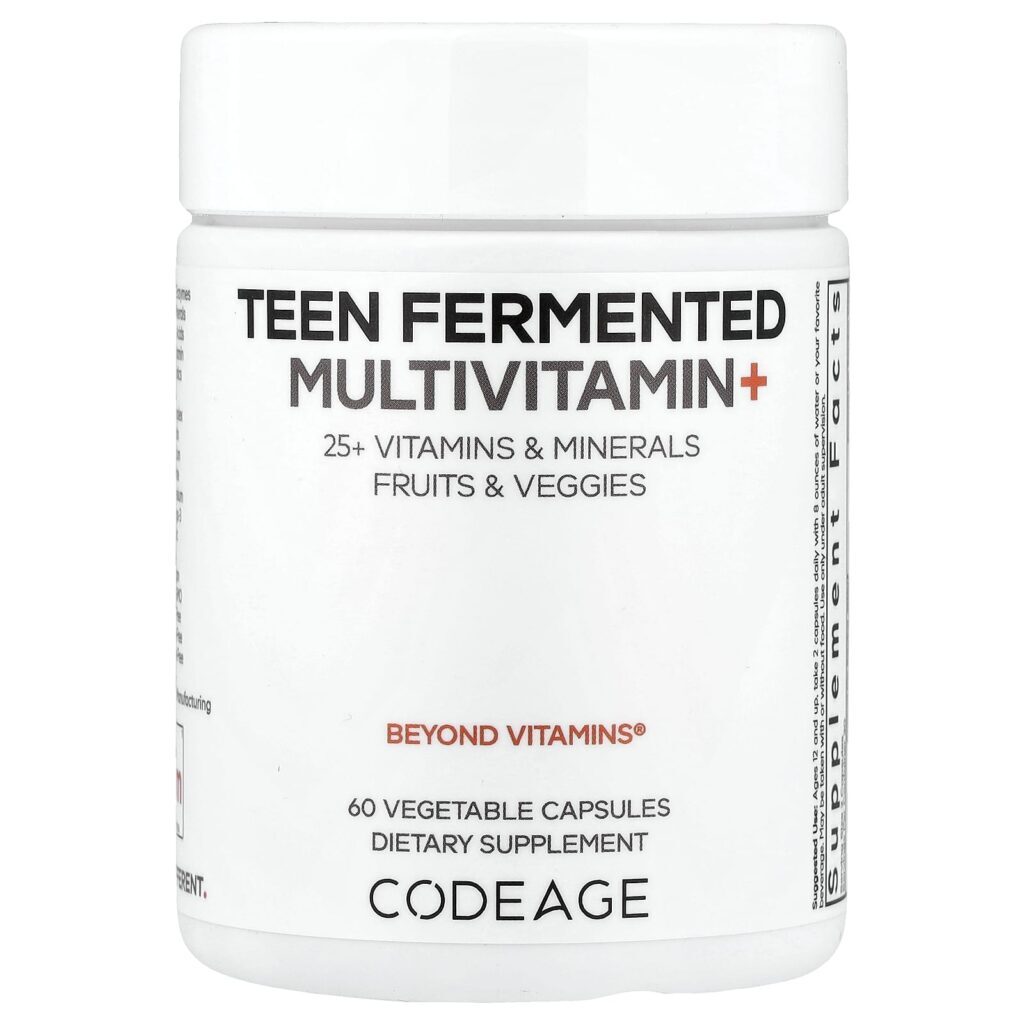 Codeage, Multivitamínico+ Fermentado para Adolescentes, 60 Cápsulas Vegetais