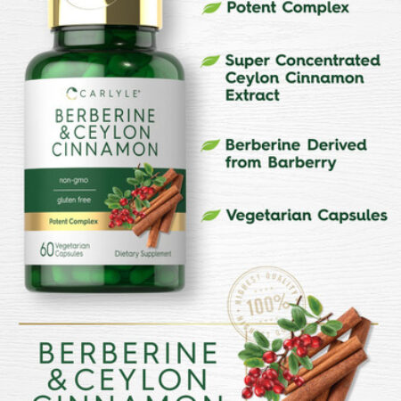 Suplemento Carlyle Berberine Ceylon Canela 2000 Mg 60 Cápsul - Imagem 4