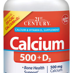 Suplemento De Cálcio 21st Century Calcium 500mg + D3 400 Tab