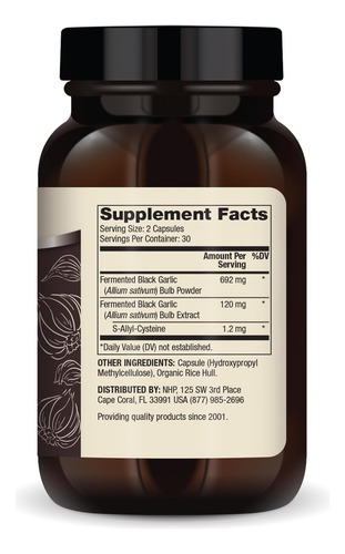 Suplemento De Alho Preto Fermentado Dr. Mercola 60 Cápsulas - Imagem 2
