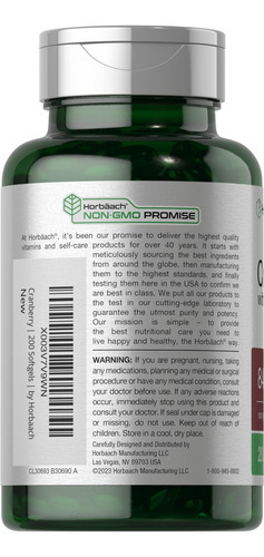 Suplemento Horbäach Cranberry Pills 8400mg Com Vitamina C - Imagem 3