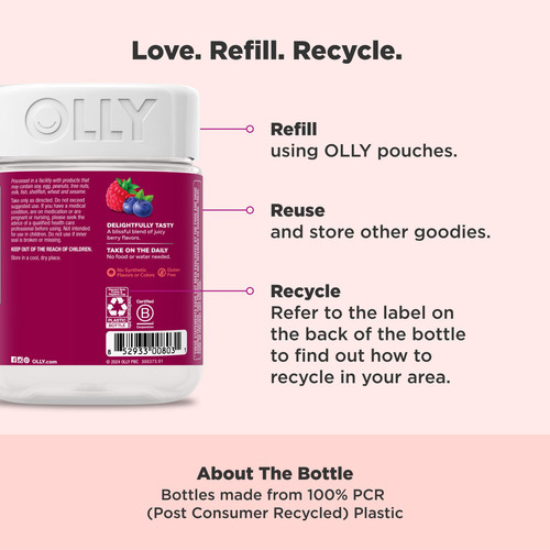 Multivitamínico Gummy Olly, Vitaminas Femininas A, D, C, E, - Imagem 5