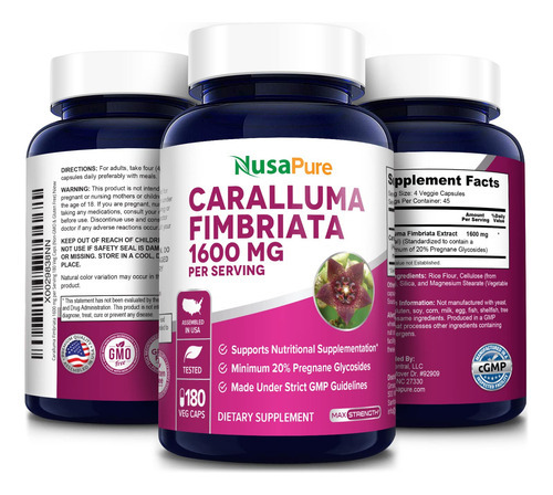 Suplemento Nusapure 1600mg 180 Cápsulas Vegetais - Imagem 4