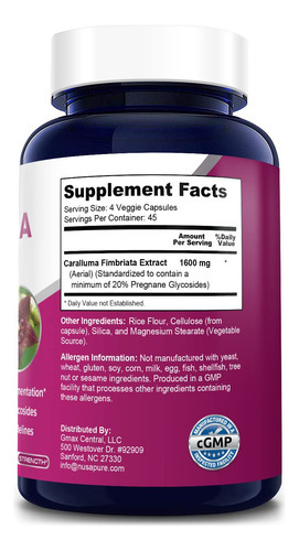 Suplemento Nusapure 1600mg 180 Cápsulas Vegetais - Imagem 2