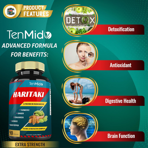 Suplemento De Cápsulas De Extrato De Haritaki 5150 Mg Com Aç - Imagem 2