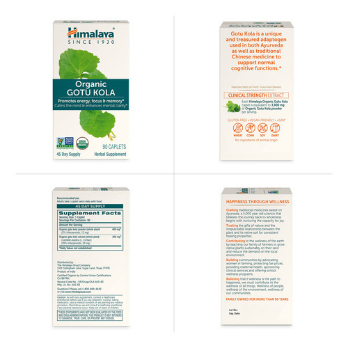 Suplemento Himalaya Organic Gotu Kola 650 Mg 90 Cápsulas - Imagem 8