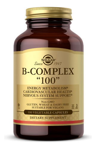 Suplemento Solgar B-complex 100 Cápsulas Vegetais