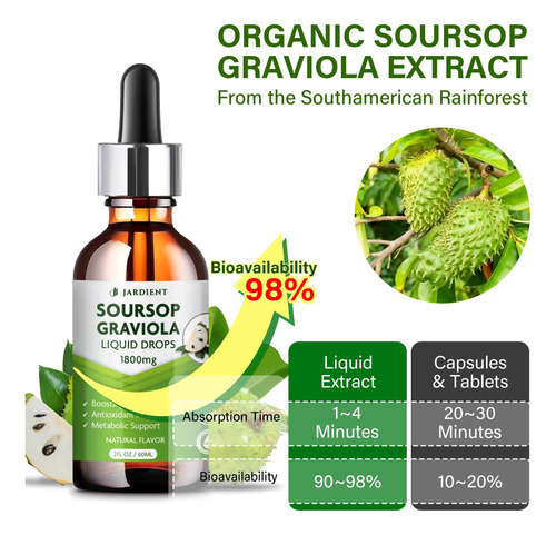 Suplemento Jardient Soursop Bitters Extract Liquid Oil 60ml - Imagem 5
