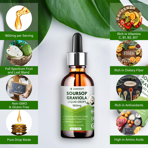 Suplemento Jardient Soursop Bitters Extract Liquid Oil 60ml - Imagem 3