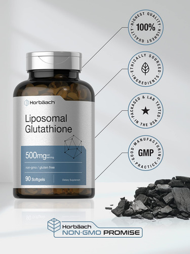 Suplemento Horbäach Lipossomal Glutationa 500mg 90 Cápsulas - Imagem 5