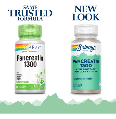 Suplemento Solaray Pancreatin 1300 Com Mamão 90 Cápsulas - Imagem 2