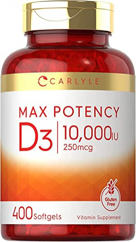 Suplemento Carlyle Vitamin D3 10000 Ui 400 Cápsulas Gelatino - Imagem 9