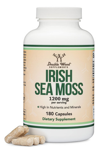 Suplemento Double Wood Irish Sea Moss Em Cápsulas 180x1200mg