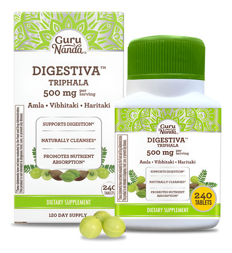 Suplemento Gurunanda Digestiva Triphala 240 Comprimidos