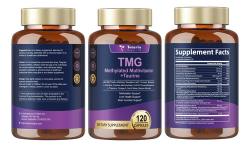 Suplemento Totaria Tmg Taurina 24 Em 1 Multivitamínico 120 C - Imagem 9