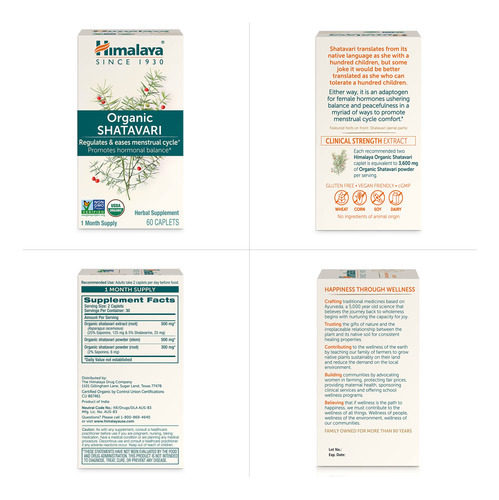 Suplemento Himalaya Organic Shatavari 1.300mg 60 Cápsulas - Imagem 7