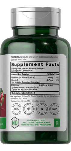 Suplemento Horbäach Cranberry Pills 8400mg Com Vitamina C - Imagem 2