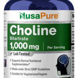 Suplemento De Bitartarato De Colina Nusapure 1000 Mg 200 Cáp