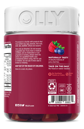 Multivitamínico Gummy Olly, Vitaminas Femininas A, D, C, E, - Imagem 7