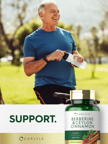 Suplemento Carlyle Berberine Ceylon Canela 2000 Mg 60 Cápsul - Imagem 7
