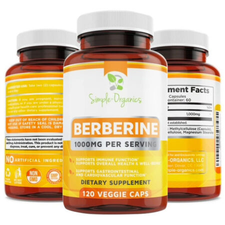 Suplemento Simple-organics Berberine 500 Mg (1000 Mg/porção) - Imagem 7