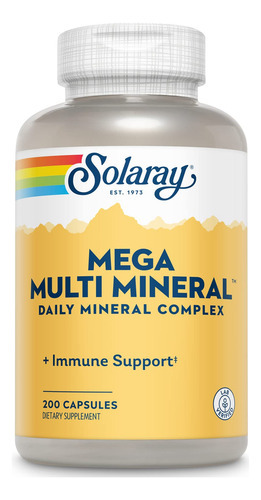 Suplemento Solaray Mega Multi Mineral 200 Cápsulas