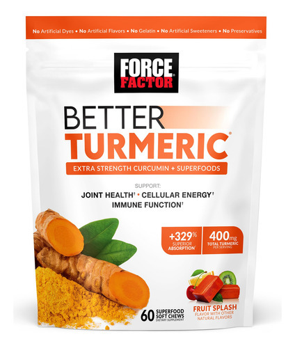 Suplemento Force Factor Better Turmeric Inflammation 60 Chew