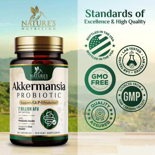 Suplemento Nature"s Nutrition Glp-1 Akkermansia 60 Cápsulas - Imagem 4