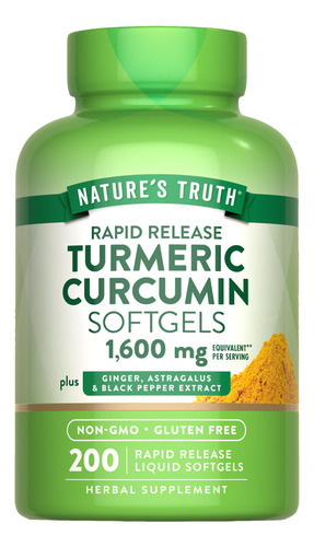 Suplemento Nature"s Truth Turmeric Curcumin Complex 200 Soft