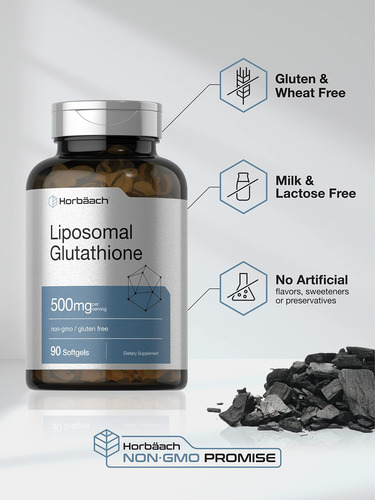 Suplemento Horbäach Lipossomal Glutationa 500mg 90 Cápsulas - Imagem 4