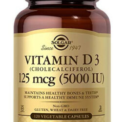 Suplemento Solgar Vitamina D3 125mcg (5.000 Ui) 120 Cápsulas