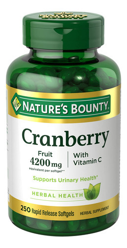 Comprimidos De Cranberry Com Vitamina C Da Nature"s Bounty