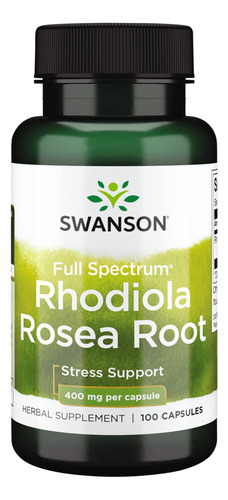 Suplemento Swanson Premium Brand Rhodiola Rosea Root 400 Mg