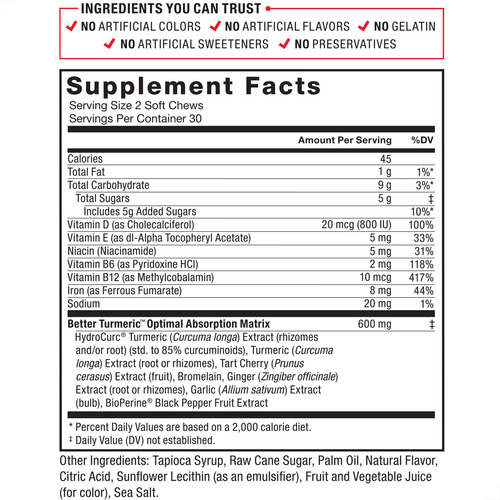 Suplemento Force Factor Better Turmeric Inflammation 60 Chew - Imagem 5
