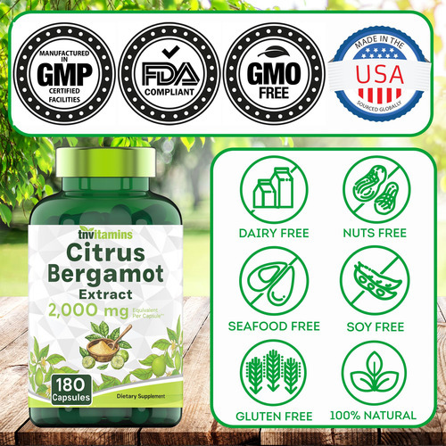 Suplemento De Vitaminas Citrus Bergamota 2000 Mg - 180 Cápsu - Imagem 6