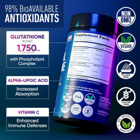 Suplemento De Glutationa Lipossomal Alpha Flow 1750 Mg Com V - Imagem 2
