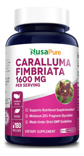 Suplemento Nusapure 1600mg 180 Cápsulas Vegetais