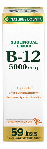 Suplemento Nature"s Bounty Vitamina B12 5000mcg Sublingual
