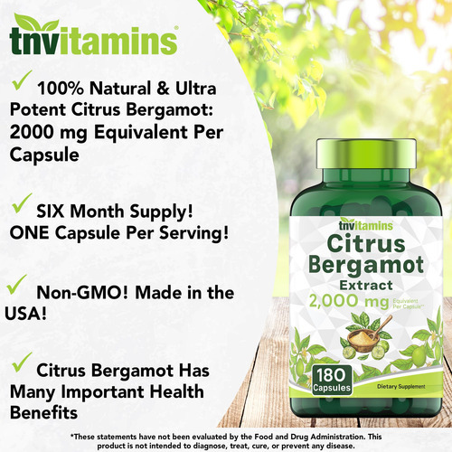 Suplemento De Vitaminas Citrus Bergamota 2000 Mg - 180 Cápsu - Imagem 3