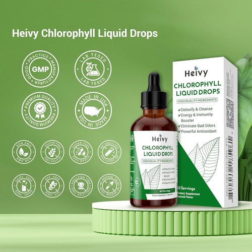 Suplemento Líquido De Clorofila Heivy Chlorophyll Drops - Imagem 3