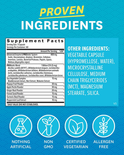 Suplemento Zenwise Digestive Enzymes Probiotics 60 Cápsulas - Imagem 3