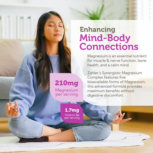 Suplemento Zahler Magnesium Complex 210 Mg Com Vitamina B6 - Imagem 3