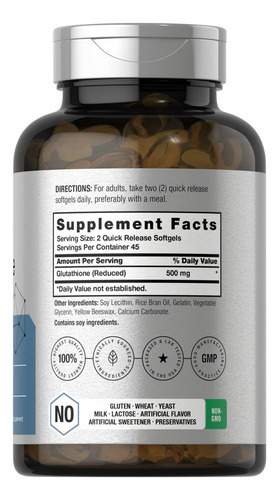 Suplemento Horbäach Lipossomal Glutationa 500mg 90 Cápsulas - Imagem 2