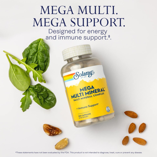 Suplemento Solaray Mega Multi Mineral 200 Cápsulas - Imagem 3
