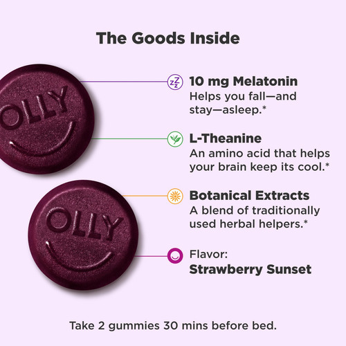 Sleep Gummy Olly Max Strength Com 10 Mg De Melatonina, 50 Un - Imagem 2