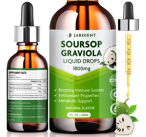 Suplemento Jardient Soursop Bitters Extract Liquid Oil 60ml