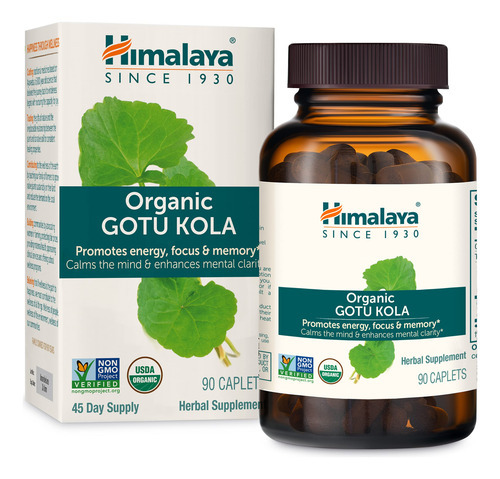 Suplemento Himalaya Organic Gotu Kola 650 Mg 90 Cápsulas